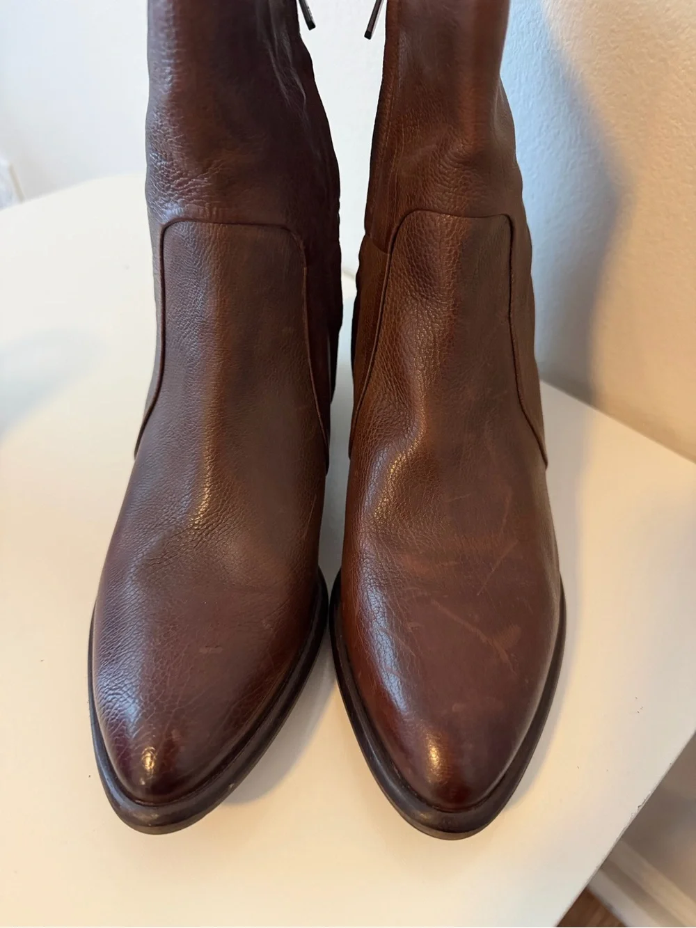 Sam Edelman Chestnut Brown Leather Mid-Calf Boot